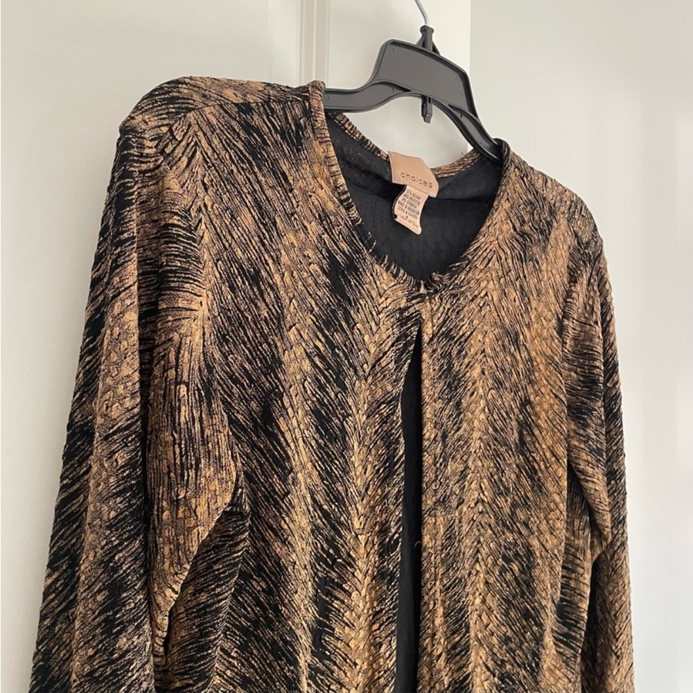 Choices Vintage Cardigan Sweater Size S Black and Gold - Picture 6 of 9